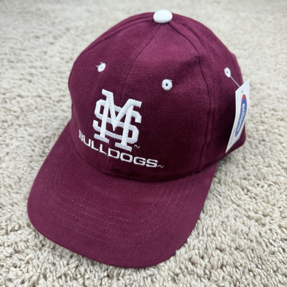Mississippi State Bulldogs Hat HMI Maroon White Stacked MS Over Spellout Cap NWT